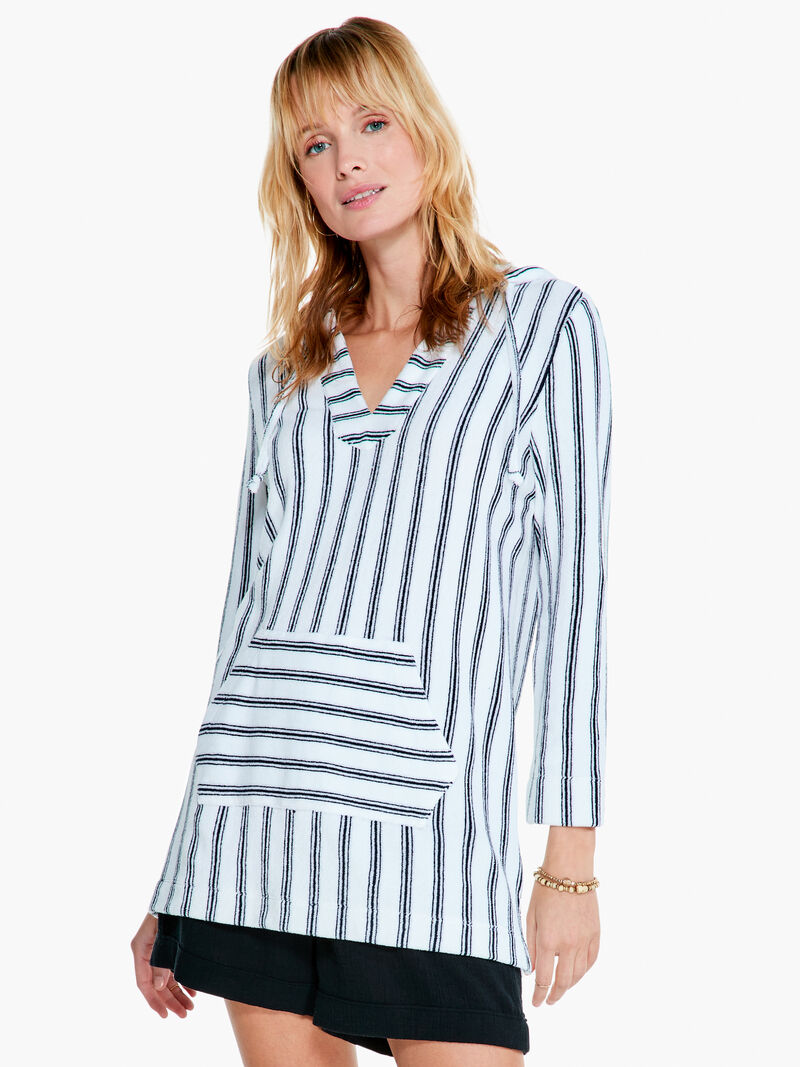 Woman Wears Striped Terry Top image number 0