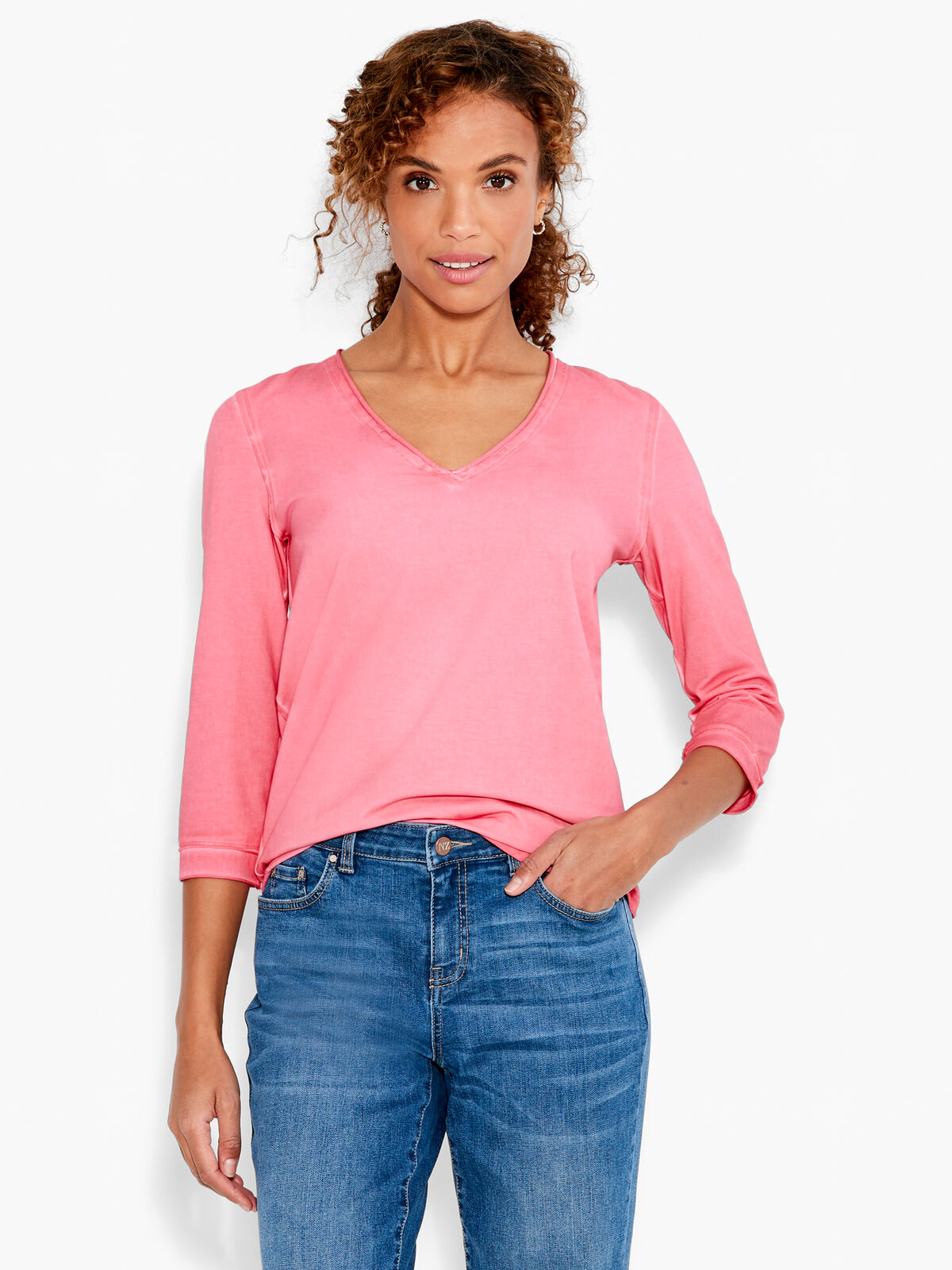NZT 3/4 Sleeve Roll V Tee