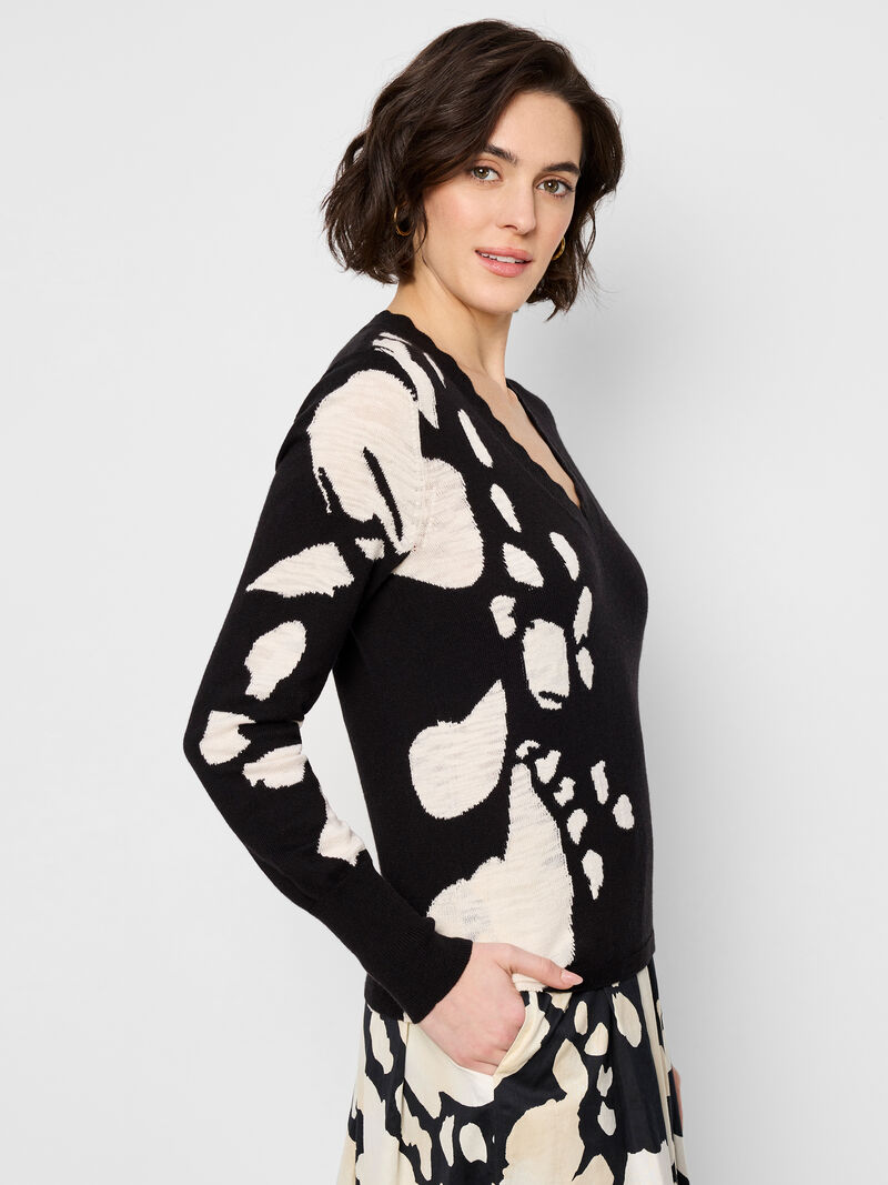 Woman Wears Evening Petal Sweater image number 2