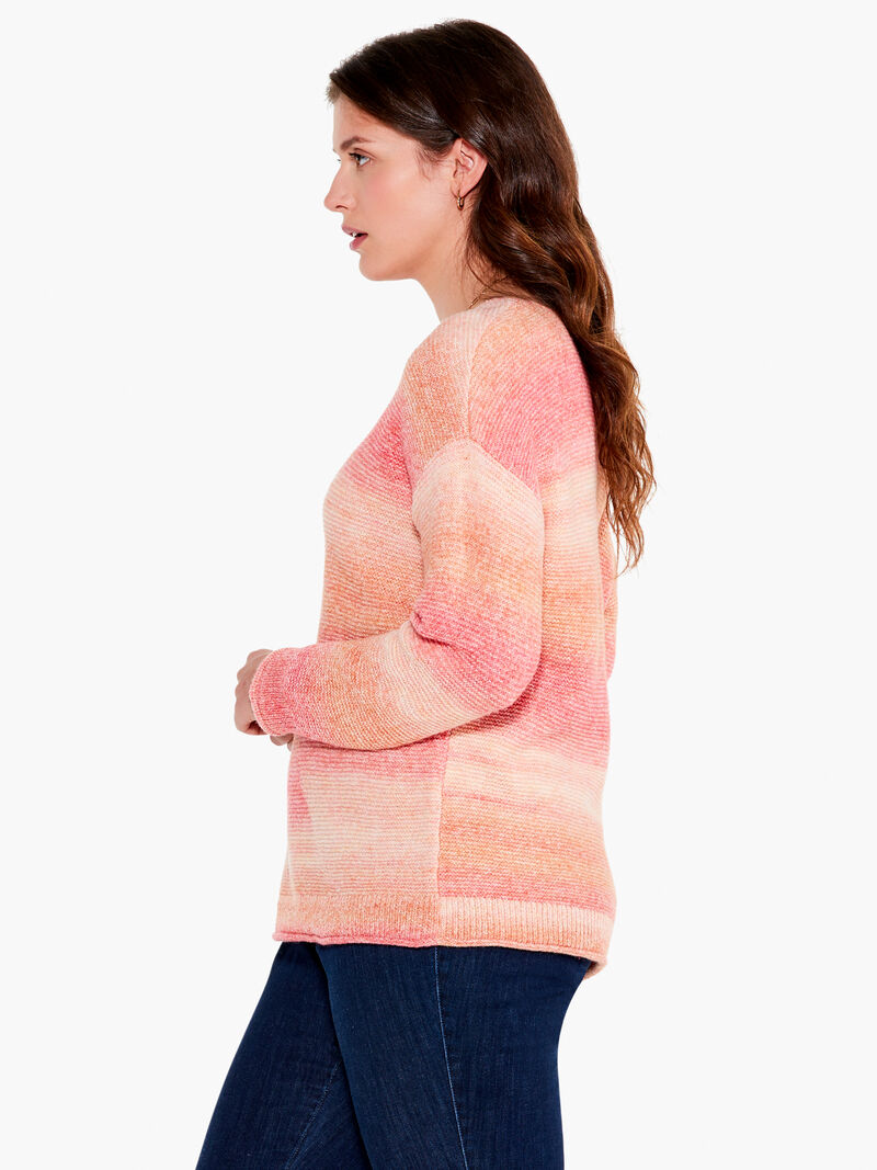 Woman Wears Sunset Mix Sweater image number 1
