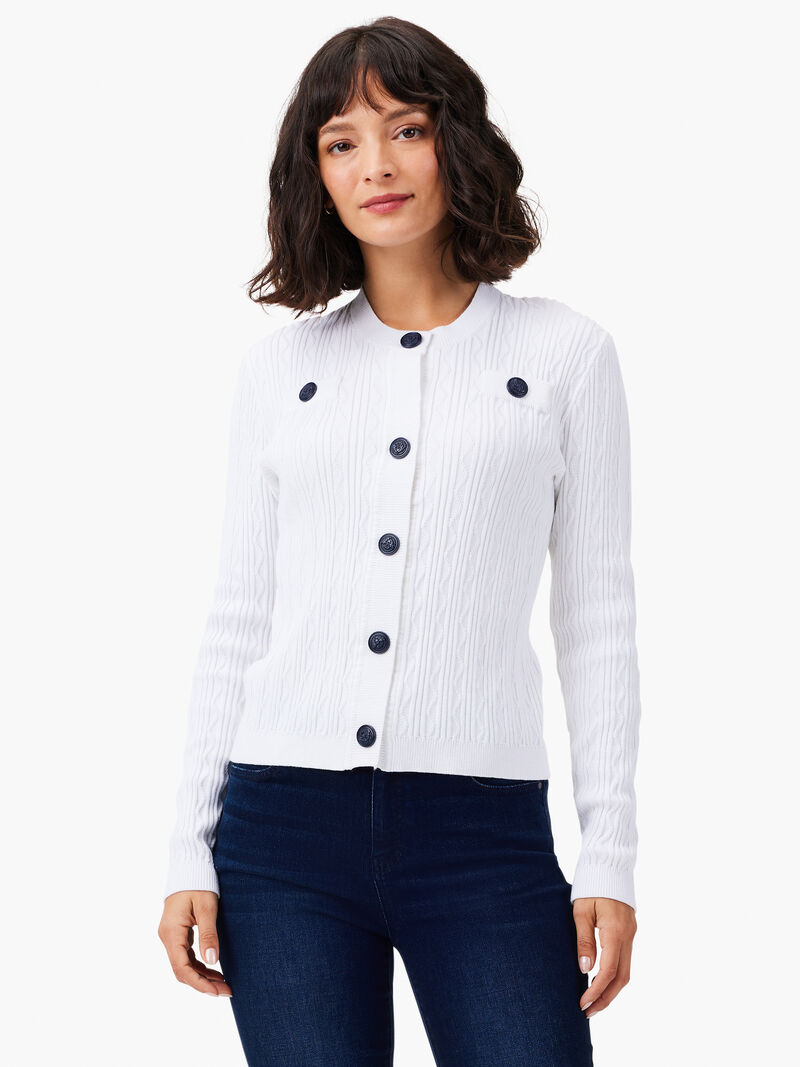 Woman Wears Textured Snap Cardigan image number 0