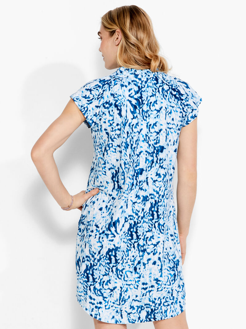 Woman Wears NZT Short Sleeve Daydream Ruffle V Dress image number 2