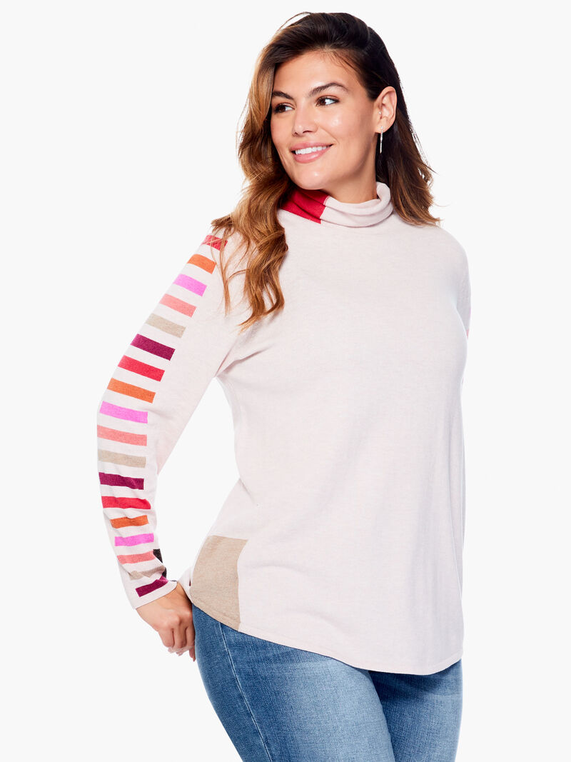 Woman Wears Stripes Aside Vital Turtleneck image number 0