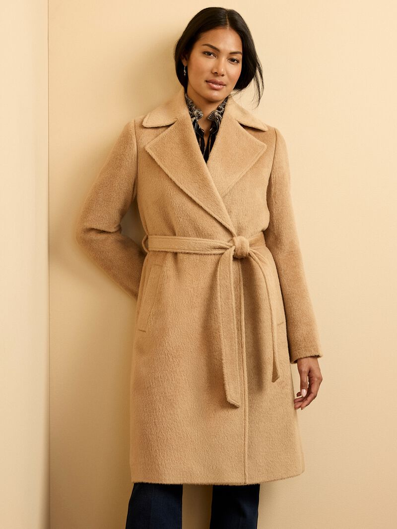 Alpaca Wool Blend Wrap Coat