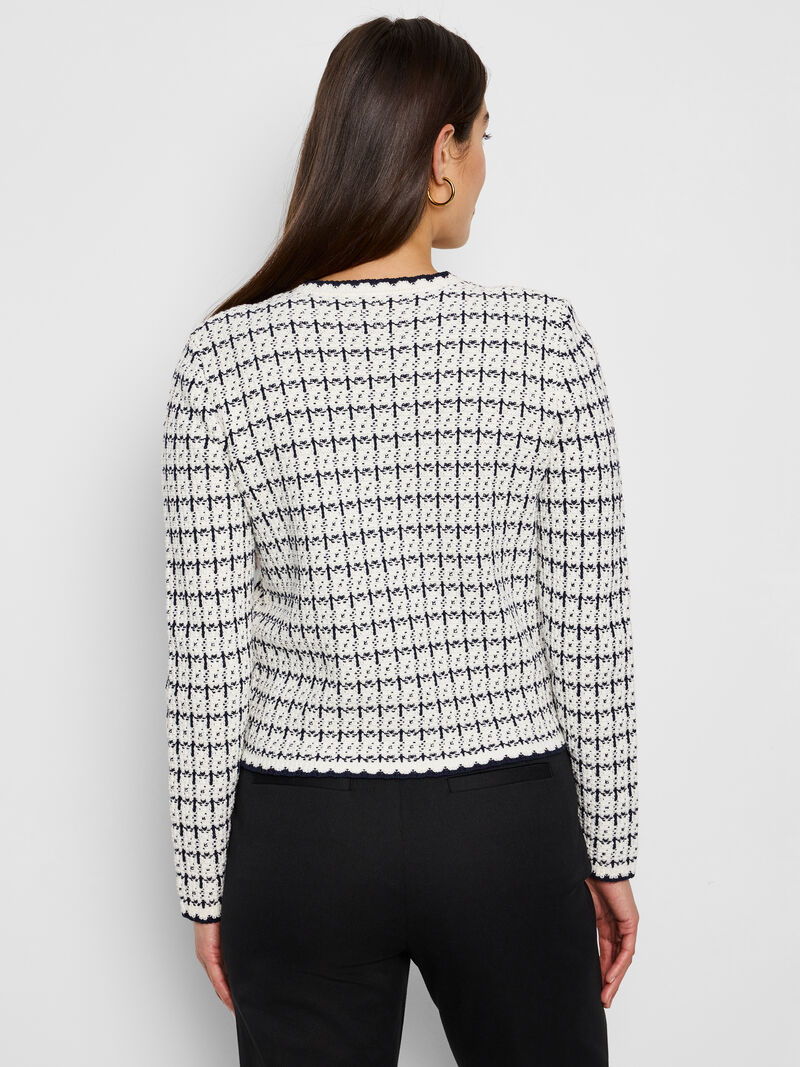 Woman Wears Mixed Up Sweater Jacket image number 3