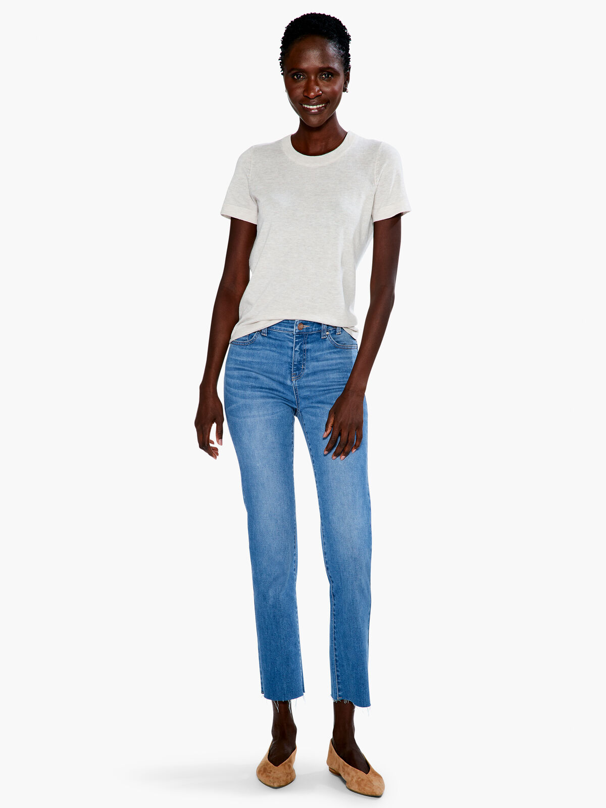 Crew Neck Short Sleeve Sweater Tee