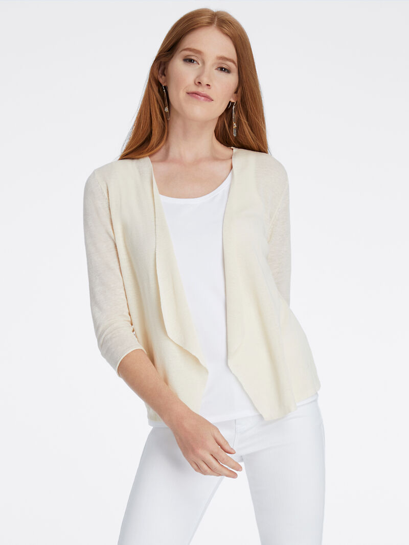 Woman Wears Lightweight Knit Blazer Cardigan image number 0