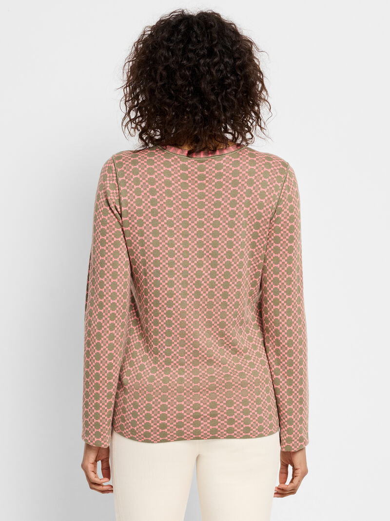 Woman Wears Geo Reversible Sweater Tee image number 4