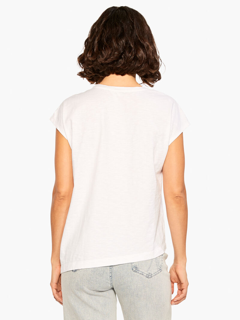 Woman Wears NZT Short Sleeve Crew Asymmetrical Tee image number 2