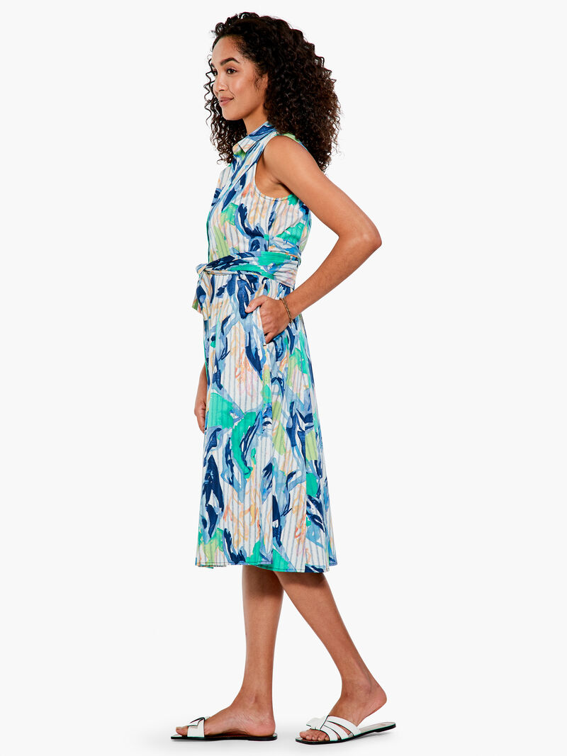 Woman Wears Scribble Vines Shirt Dress image number 1