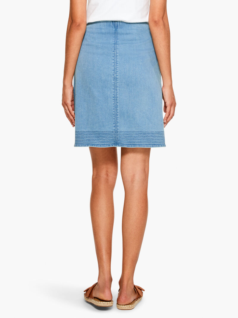 Woman Wears All Day Denim Stitched Skirt image number 2