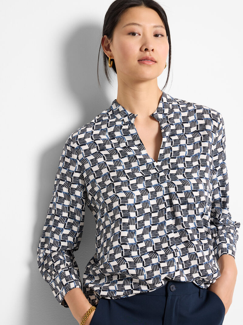 Woman Wears Basketweave Ecovero Shirt image number 0