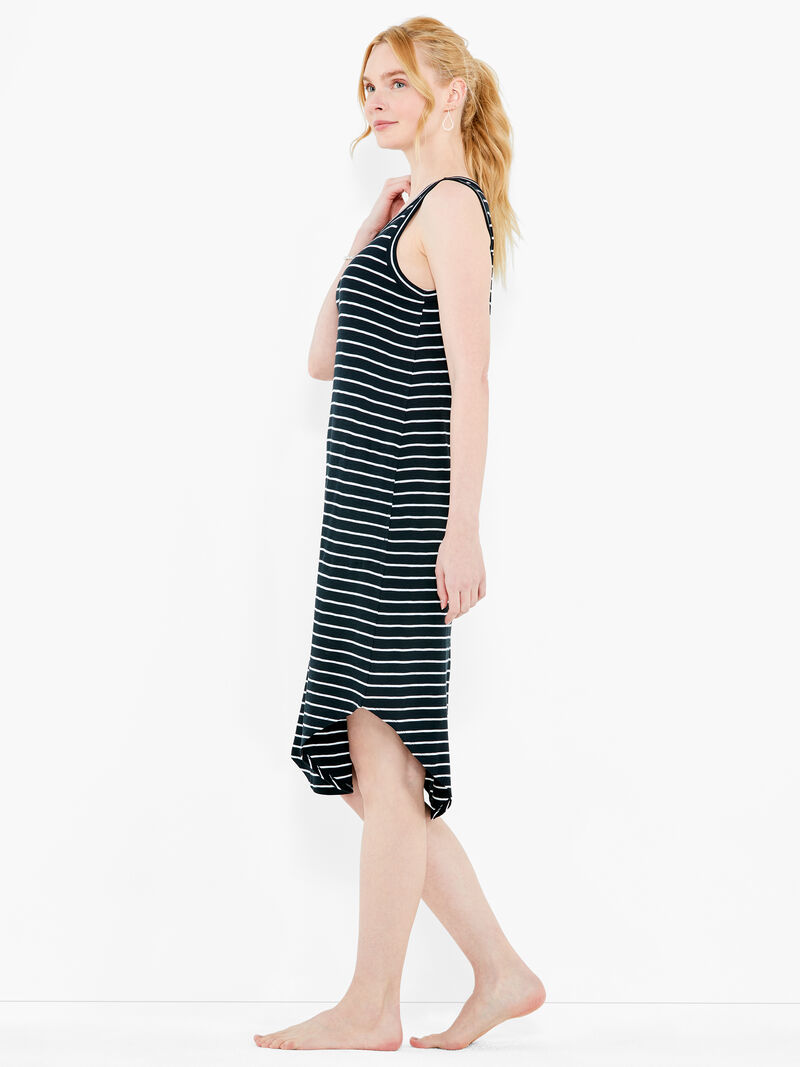 Woman Wears NZT Striped Boat Neck Tank Dress image number 2