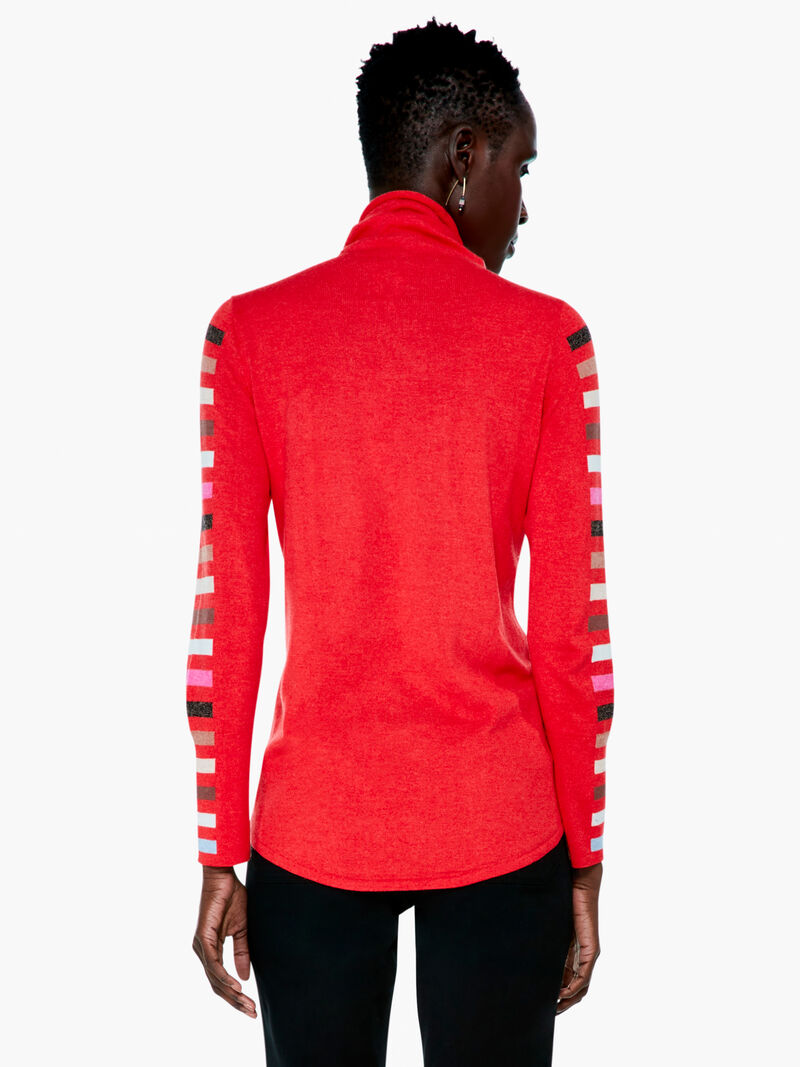 Woman Wears Stripes Aside Vital Turtleneck Sweater image number 2