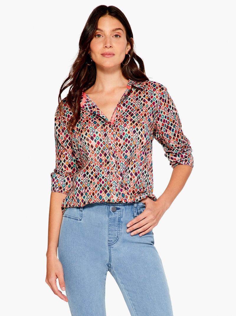 Woman Wears Beach Glass Crinkle Shirt image number 0