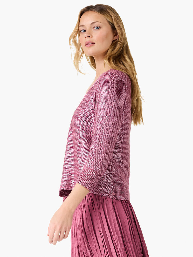 Woman Wears Subtle Sparkle 4-Way Cardigan image number 2