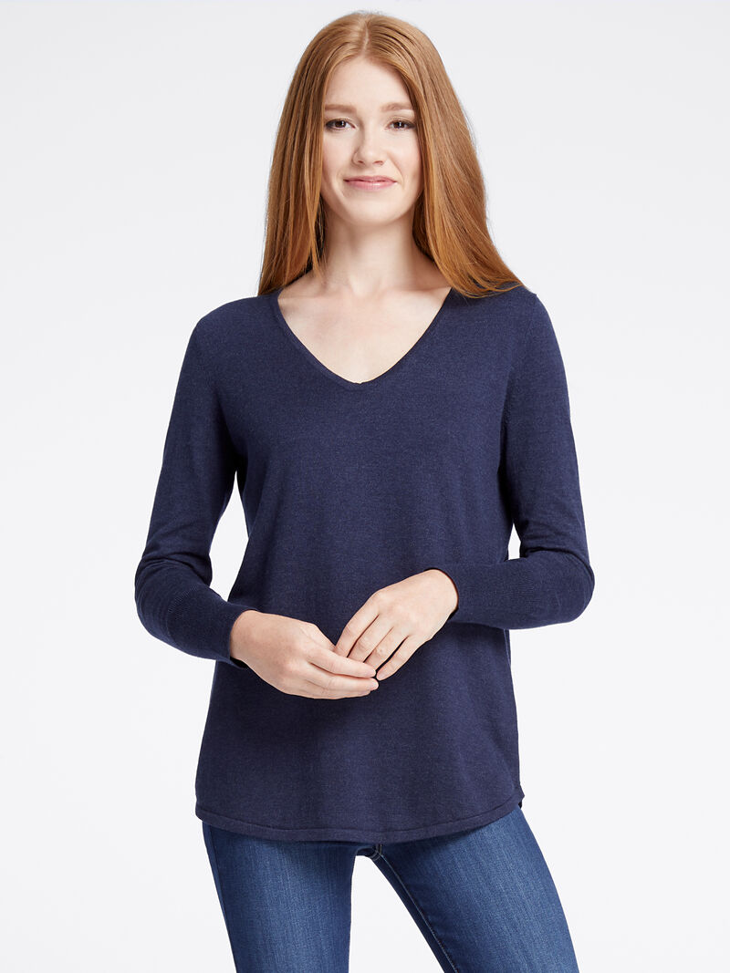 Woman Wears Vital V Neck Sweater image number 0