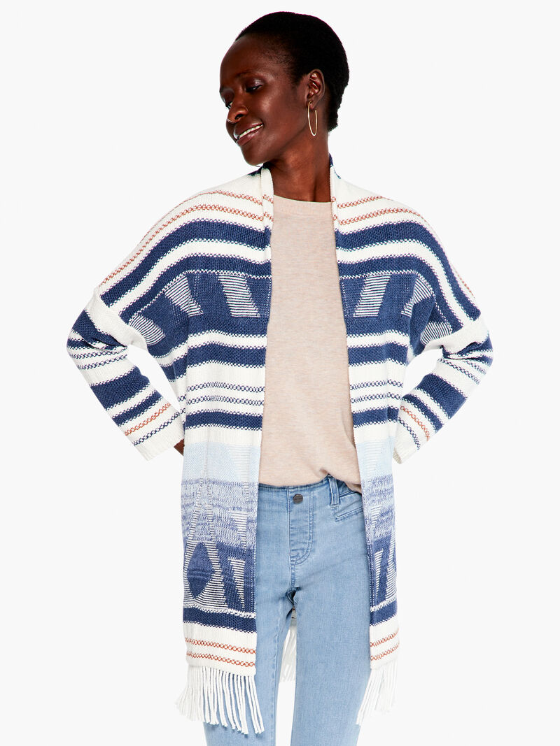 Woman Wears Rolling Clouds Cardigan image number 0