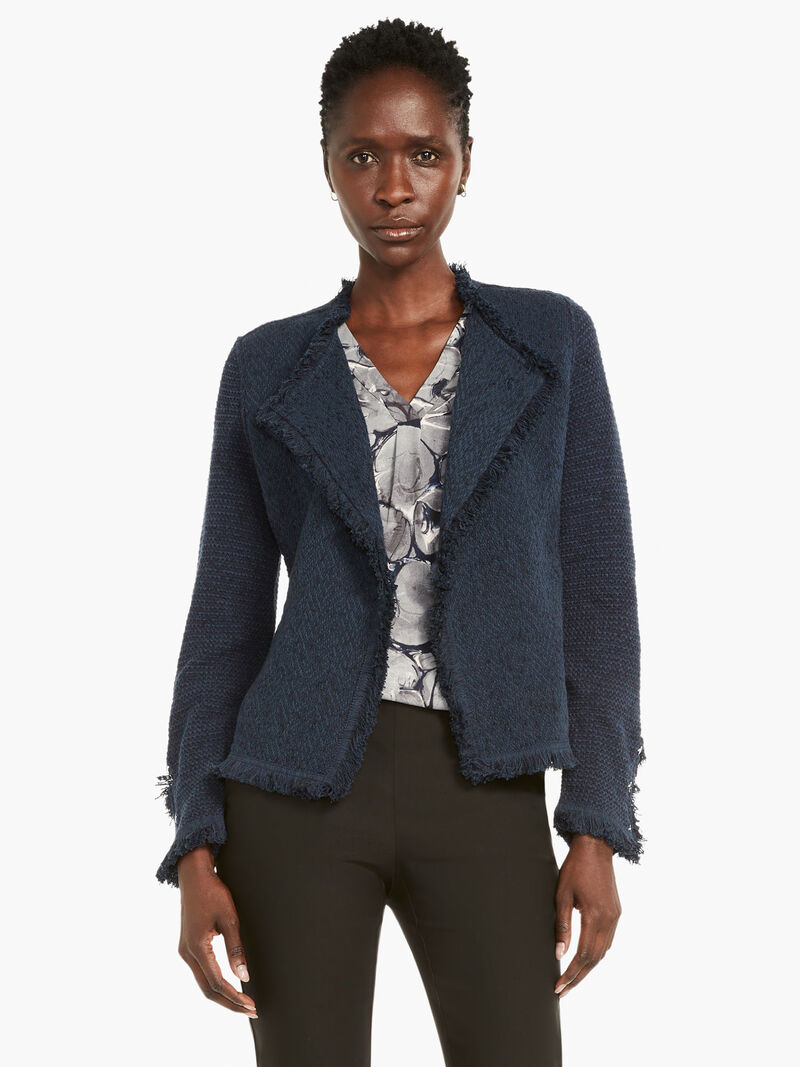 Fringe Mix Knit Jacket