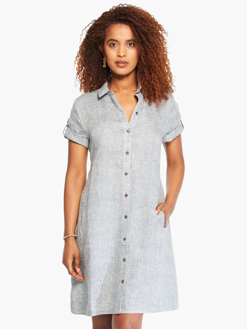 
                    Drifty Linen Shirt Dress