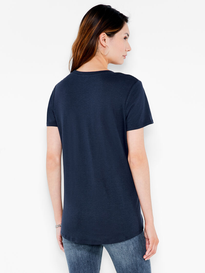 Woman Wears NZT Short Sleeve Shirt Tail Scoop Tee image number 2