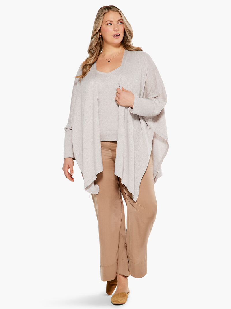 Woman Wears Lurex Cover Up Cardigan image number 3