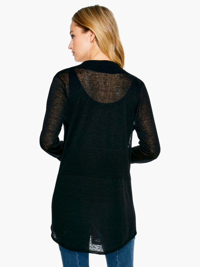 Woman Wears Featherweight Collared Cardigan image number 2