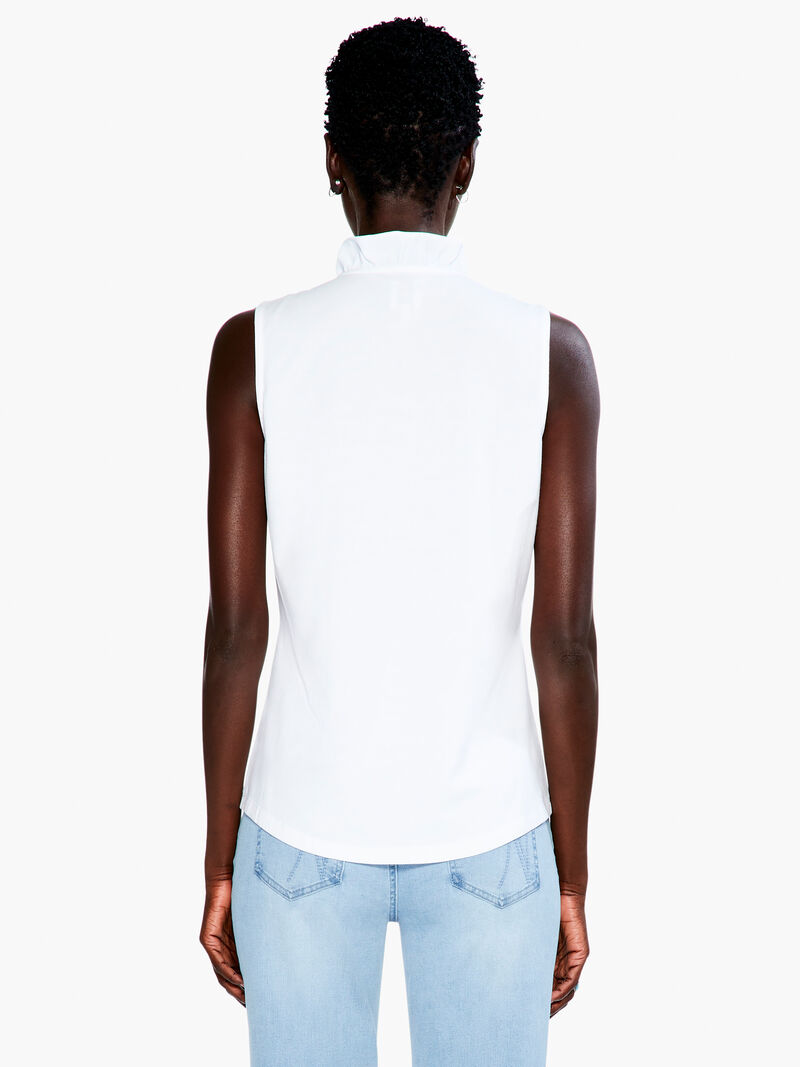 Woman Wears Ruffled Around Tank image number 2