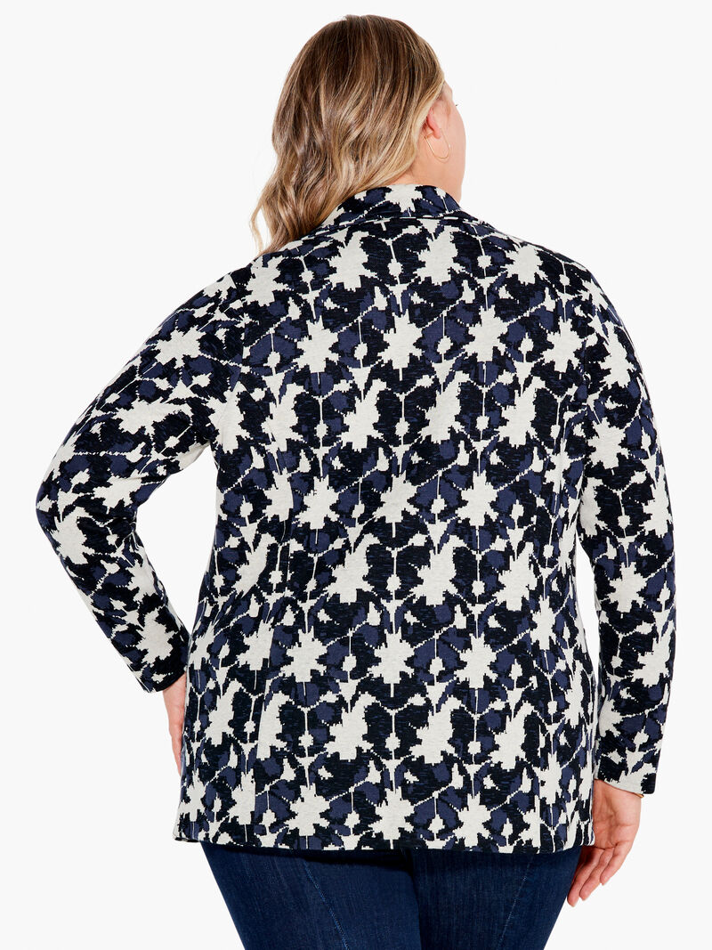 Woman Wears Mosaic Mix Knit Blazer image number 2