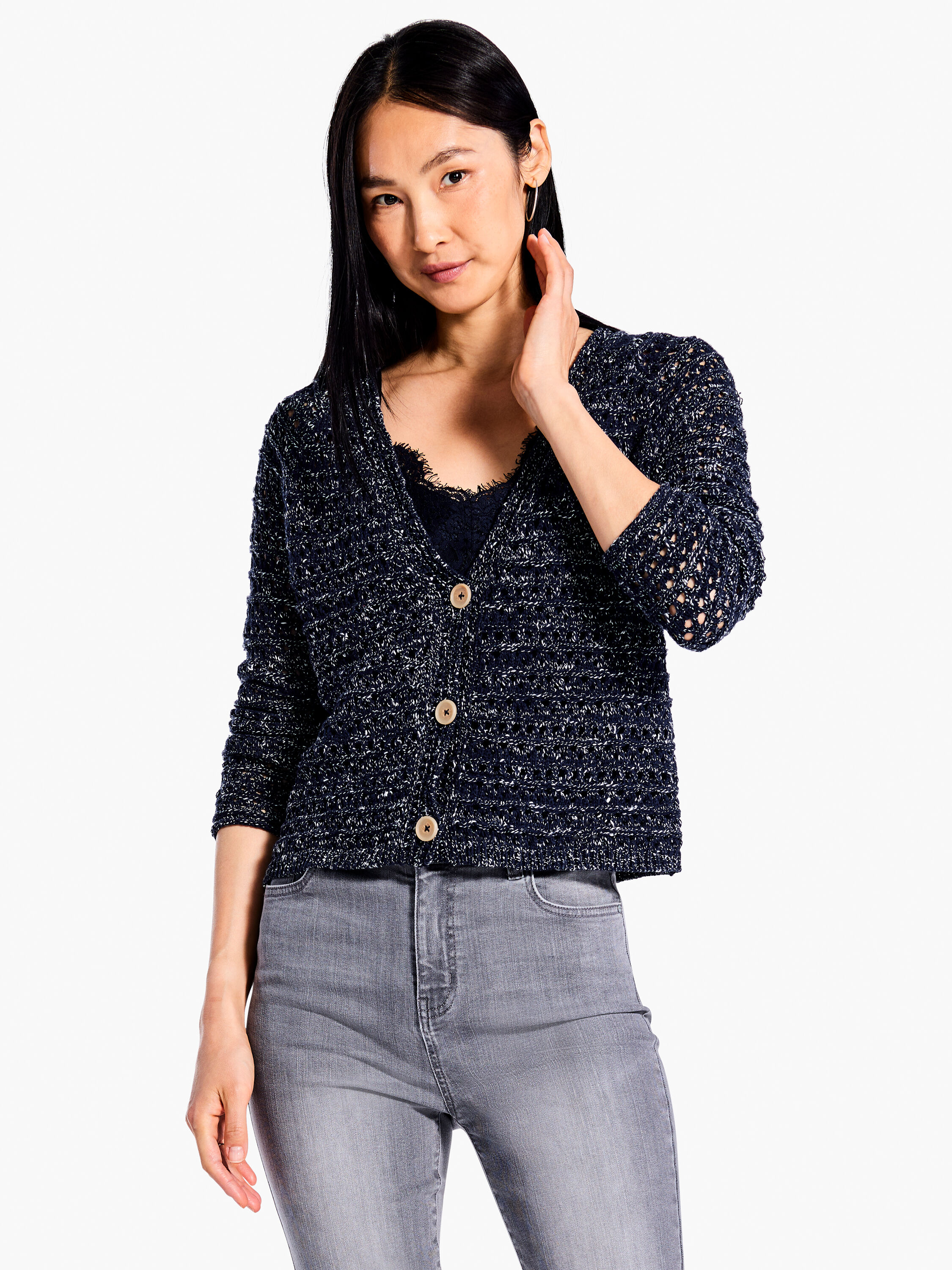 Nic and zoe crochet trim cardigan store