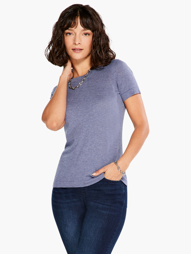Crew Neck Short Sleeve Sweater Tee
