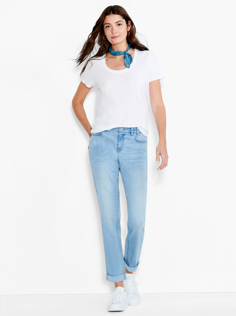 Woman Wears NZ Denim 29" Mid Rise Girlfriend Jeans image number 0
