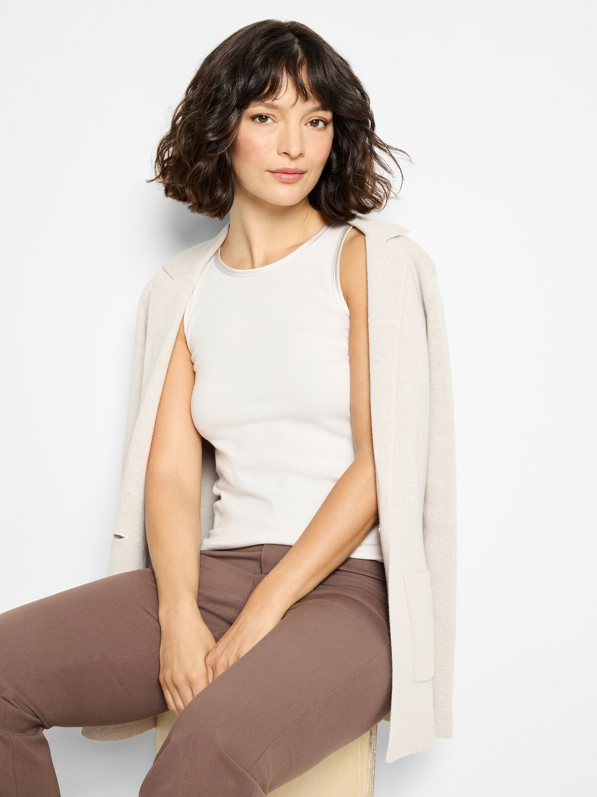 Trimmed Perfect Knit Ribbed Tank
