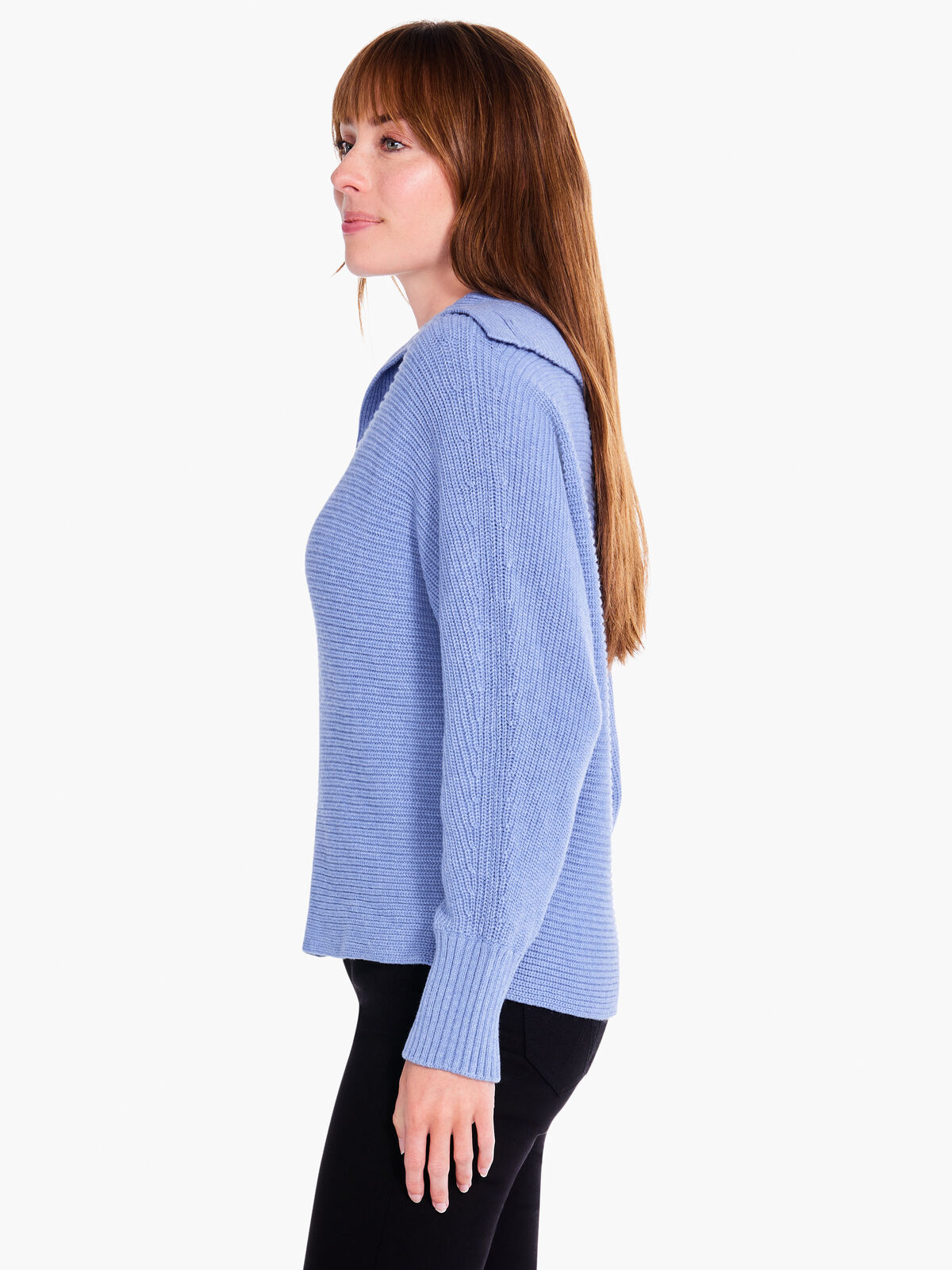 Drape Collar Shaker Sweater