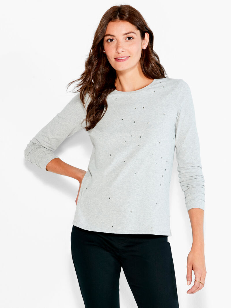 Woman Wears NZT Long Sleeve Crew Sparkle Tee image number 0