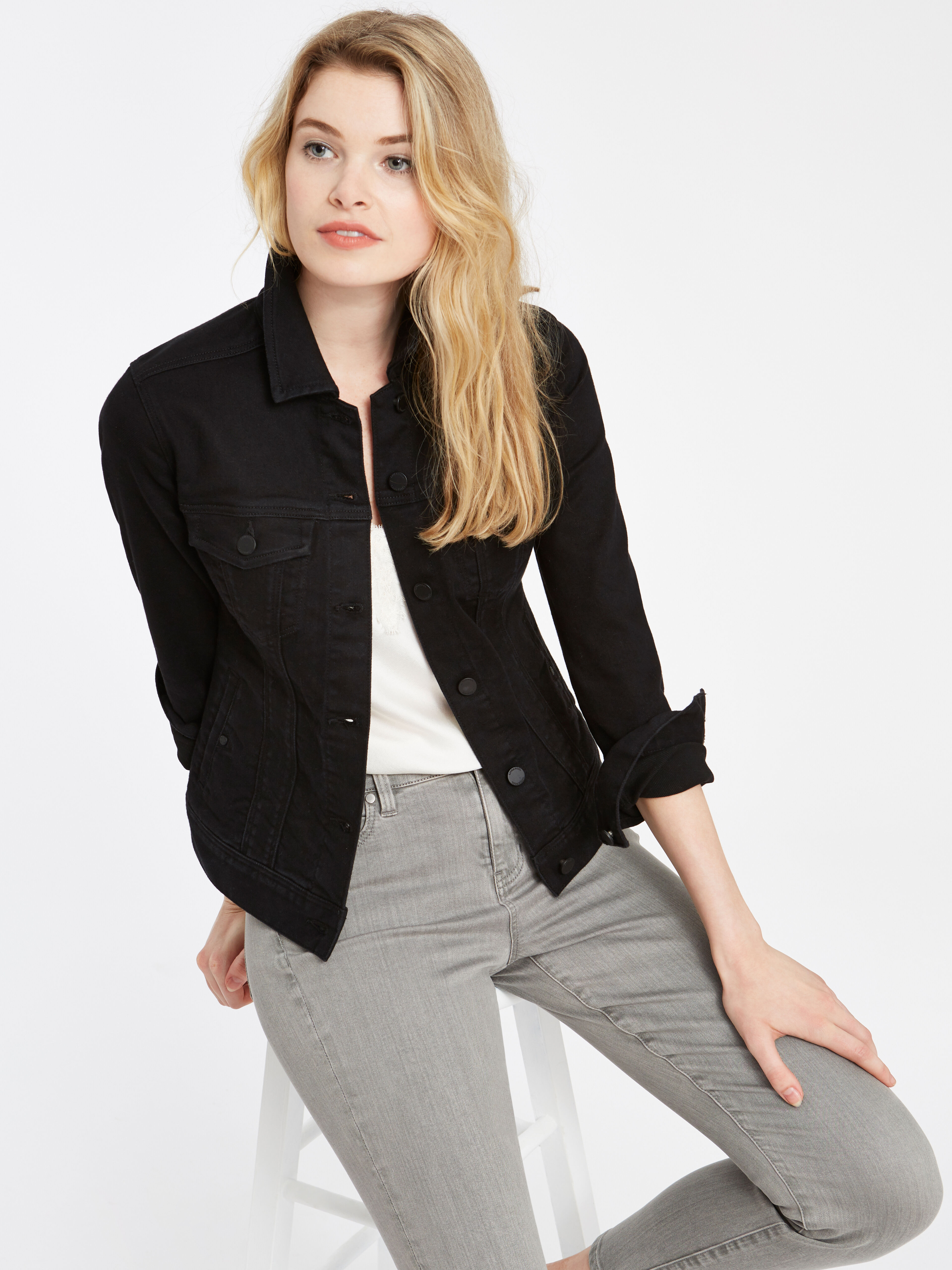 Liverpool black denim best sale jacket