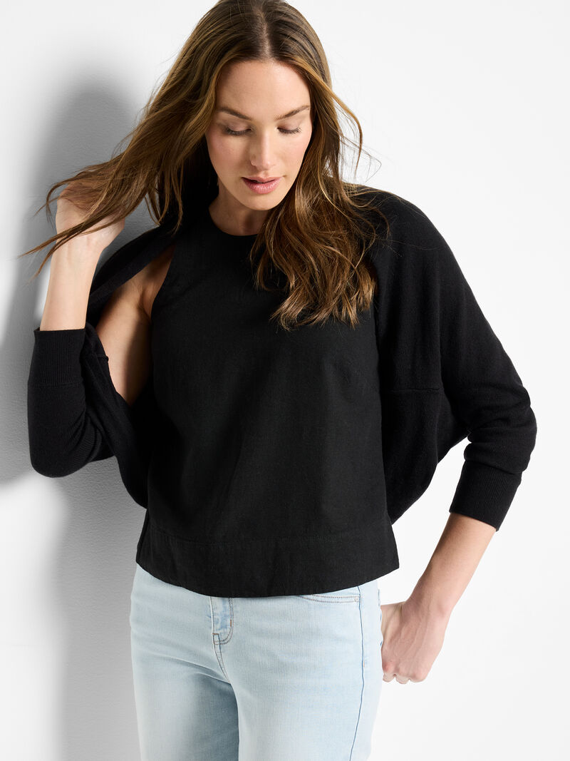 Woman Wears Cotton Cashmere Shrug Cardigan image number 0