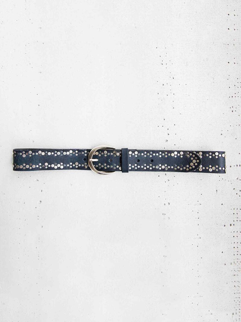 Woman Wears B.Belt - Studded Leather Belt image number 2