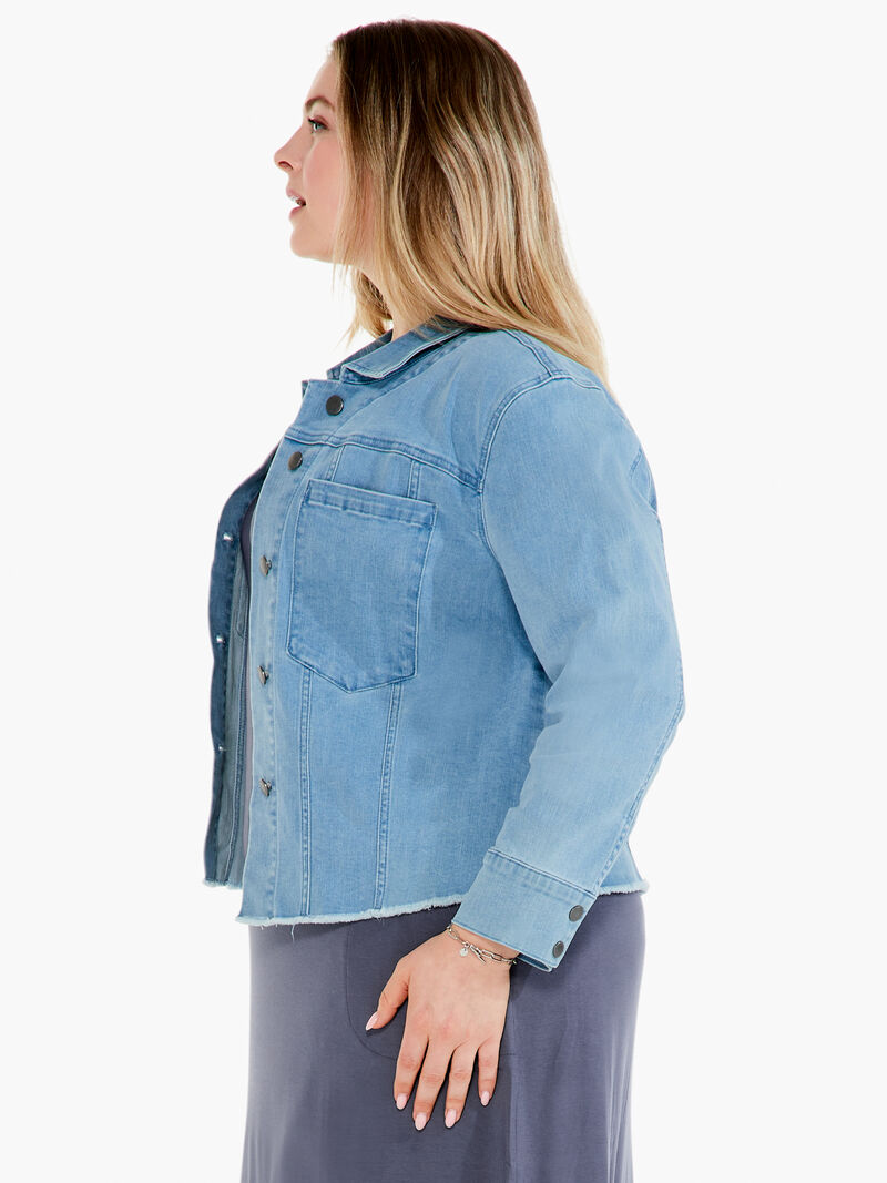 Woman Wears Super Stretch Denim Jacket image number 1