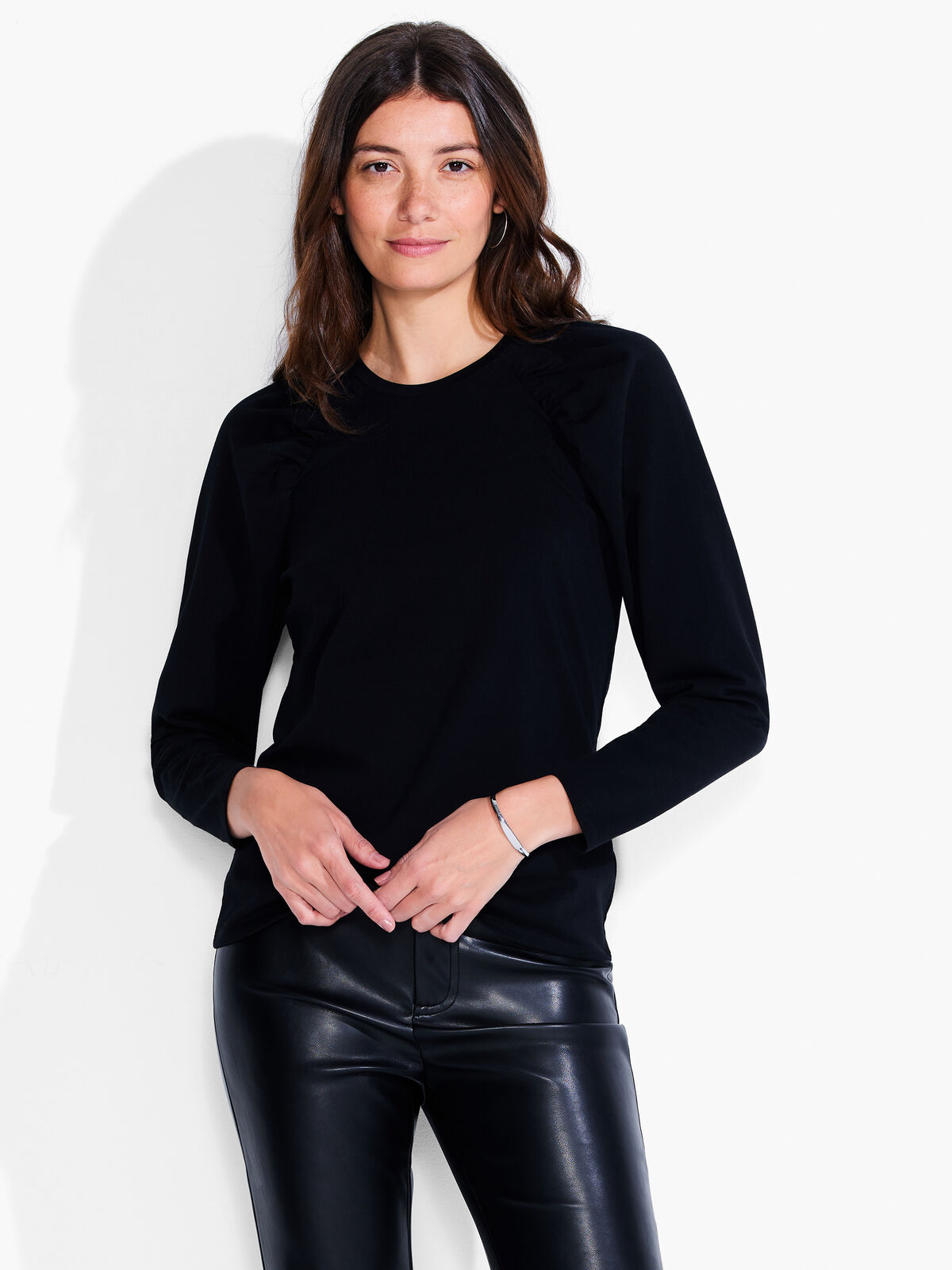 NZT Long Sleeve Puff Shoulder Crew Neck