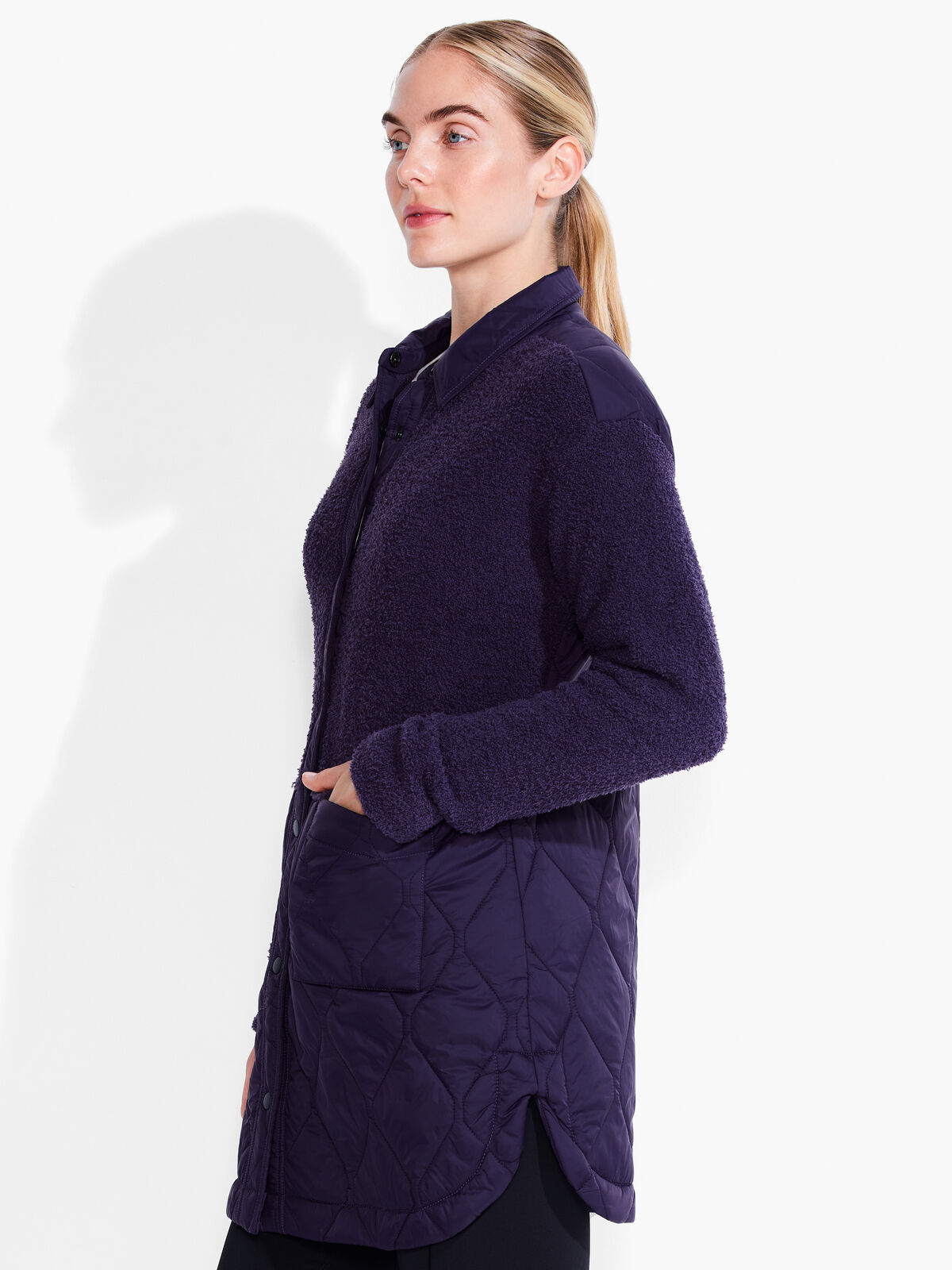 Quilted Mix Media Coat