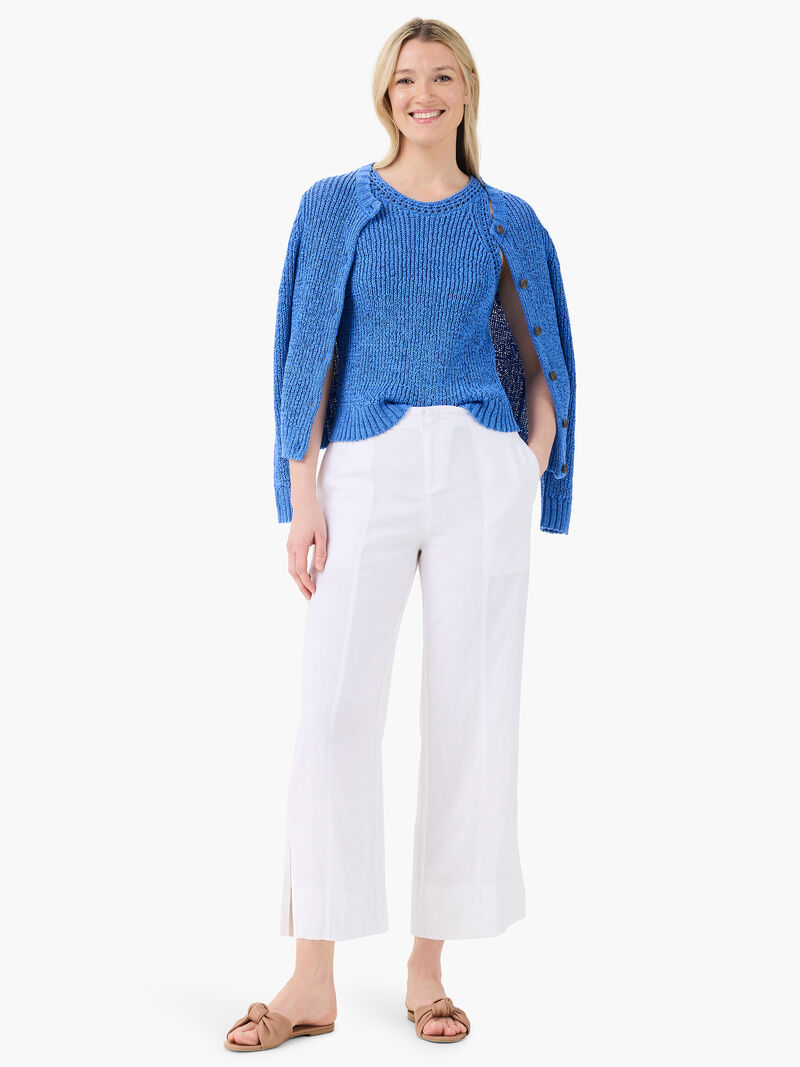 Woman Wears Tape Yarn Button Cardigan image number 1