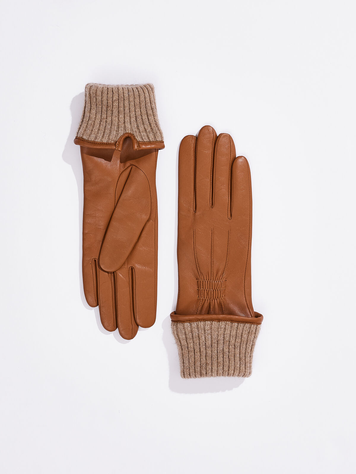 Amato - Shirred Glove With Cashmere Cuff