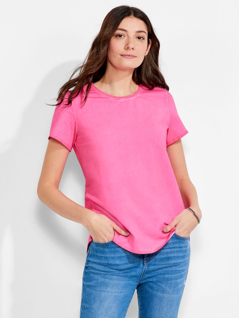 NZT Short Sleeve Shirt Tail Crew Neck Tee