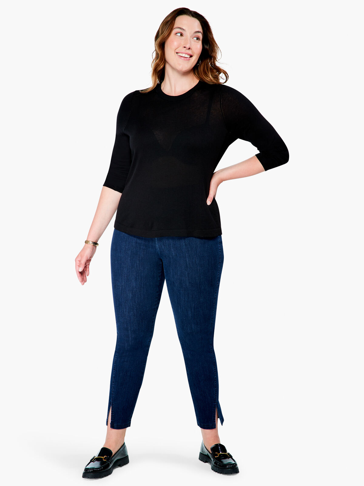 Crew Neck Long Sleeve Sweater Tee