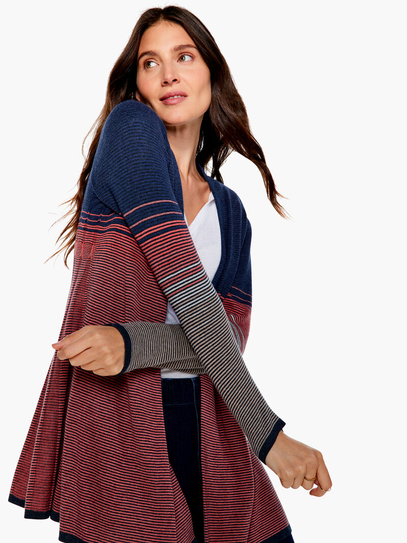Woman Wears Ombre Twirl Cardigan image number 5
