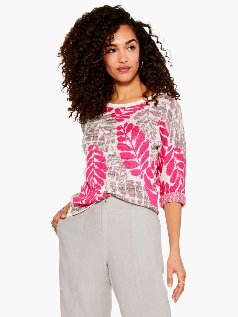 Woman Wears Sunset Stems Sweater image number 1
