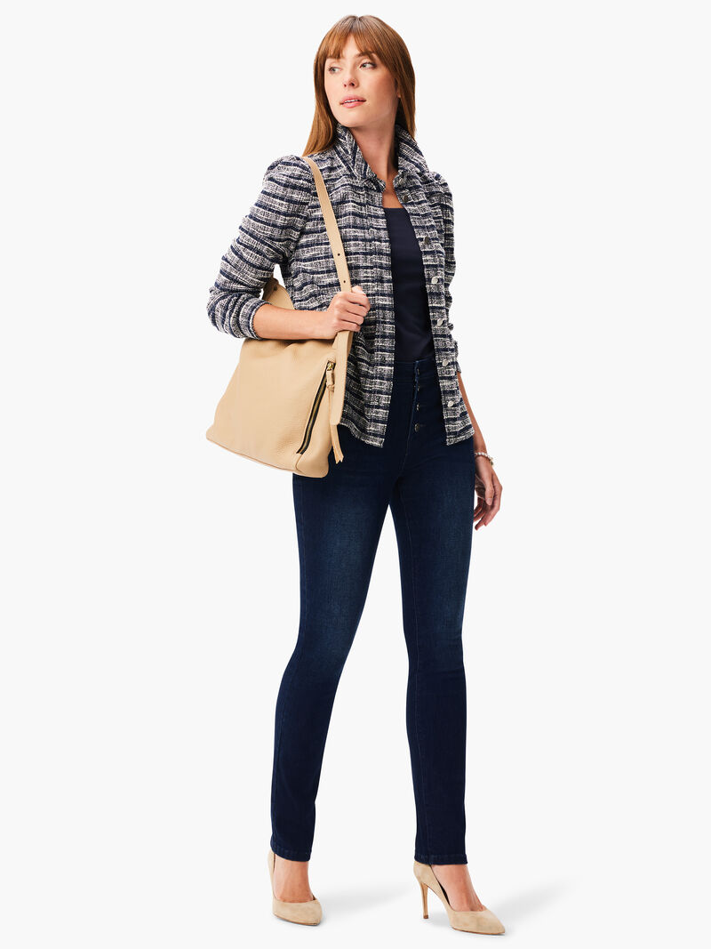 Woman Wears Girlfriend Plaid Knit Jacket image number 4
