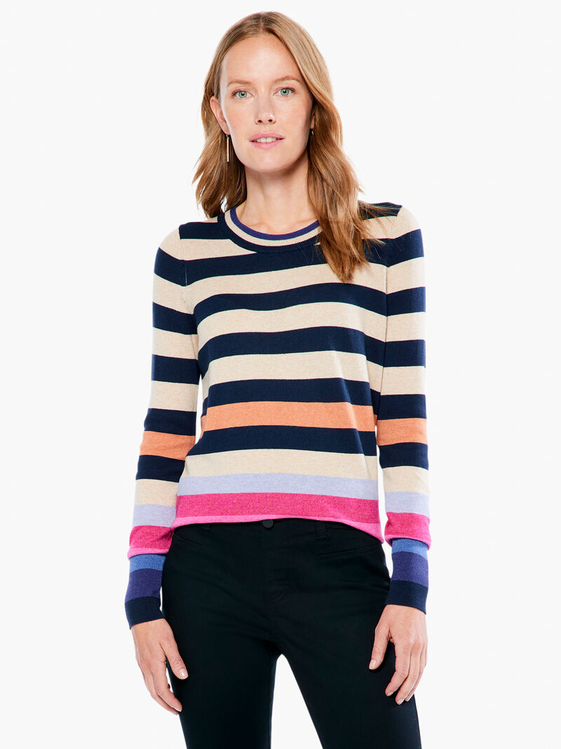 Woman Wears Jewel Stripes Vital Sweater image number 1