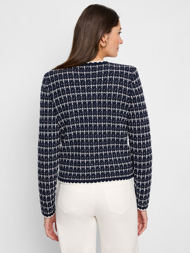 Woman Wears Mixed Up Sweater Jacket image number 3
